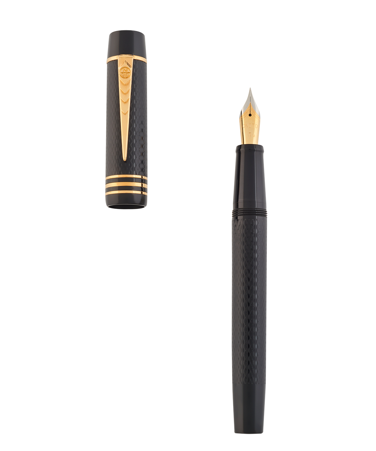 The Magna Ebonite Black and Gold Fountain Pen